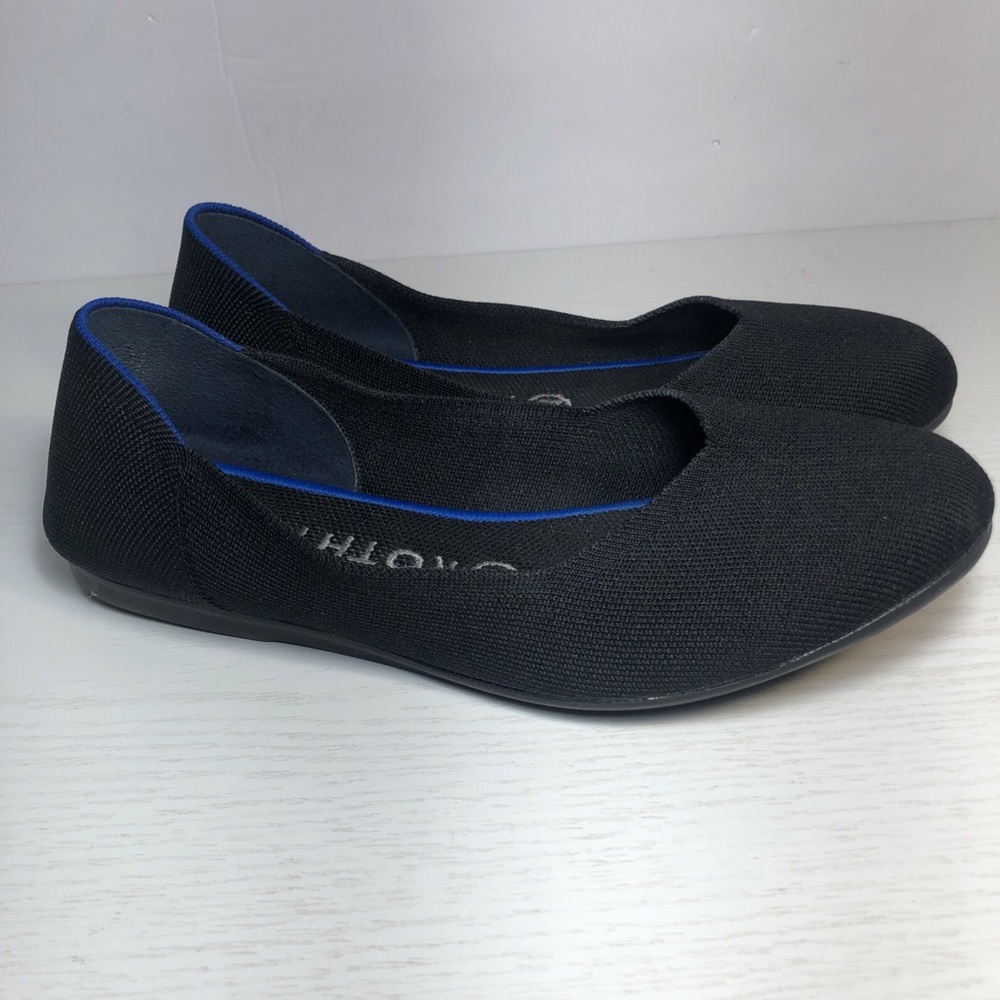 Rothy's Women's Knit Flats Black Comfort Slip On Size 7.5